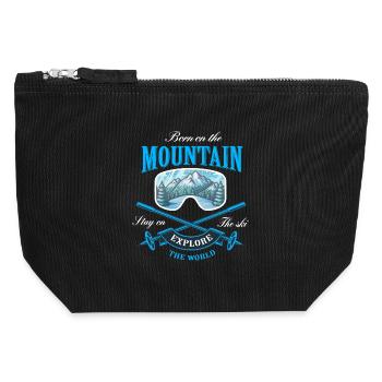 Born on the Mountain - Canvas Zip Pouch 12 x 13 cm - black - Front