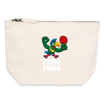 Ping Pong Champion Design Table Tennis und - Canvas Reißverschluss-Täschchen (12 x 13 cm) - Naturweiß - Vorne