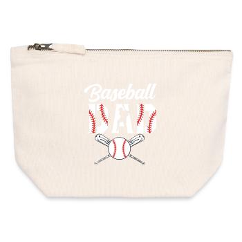 Baseball Papa Emblem T-Shirt - Canvas Reißverschluss-Täschchen (12 x 13 cm) - Naturweiß - Vorne
