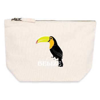 Tukan Belize - Canvas Reißverschluss-Täschchen (12 x 13 cm) - Naturweiß - Vorne