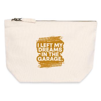 I Left My Dreams In The Garage Car Fanatic Gift - Canvas Zip Pouch 12 x 13 cm - nature - Front