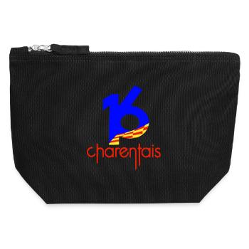 16 Charentais Bleu Rouge - Pochette zippée en toile 12 x 13 cm - noir - Devant