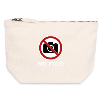 Kein Foto Symbol - Canvas Reißverschluss-Täschchen (12 x 13 cm) - Naturweiß - Vorne