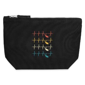 Herzschlagtaucher Taucher Tauchen - Canvas Reißverschluss-Täschchen (12 x 13 cm) - Schwarz - Vorne