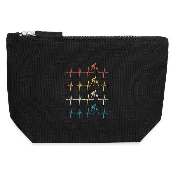 Escalade Battement de cœur grimpeur - Pochette zippée en toile 12 x 13 cm - noir - Devant