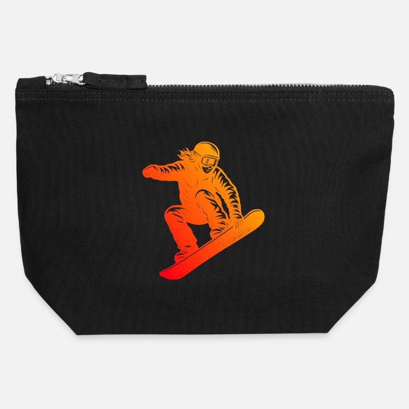 Simple snowboard timeless design - Canvas Zip Pouch 12 x 13 cm - black