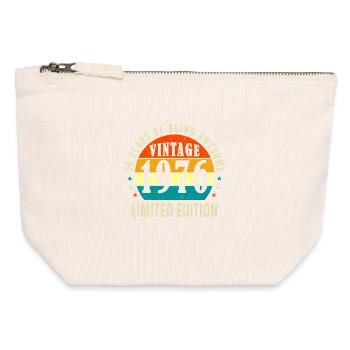Vintage 1976 Limited Edition 50 Year Old Gift - Canvas Zip Pouch 12 x 13 cm - nature - Front