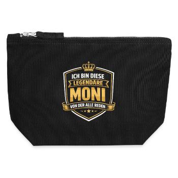 Monika Name Legendary Woman Gift Idea Funny - Canvas Zip Pouch 12 x 13 cm - black - Front
