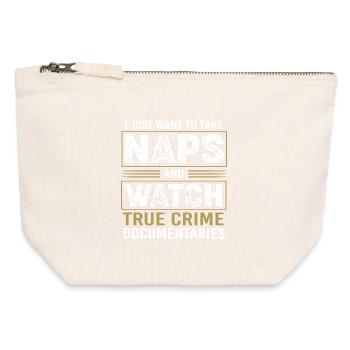 True Crime Krimi - Canvas Reißverschluss-Täschchen (12 x 13 cm) - Naturweiß - Vorne
