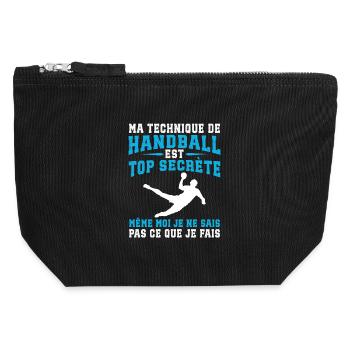Handball - Pochette zippée en toile 12 x 13 cm - noir - Devant