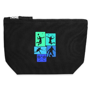 Badminton - Canvas Zip Pouch 12 x 13 cm - black - Front