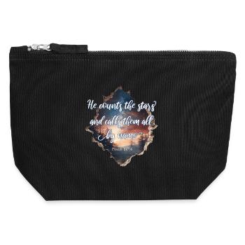 Bible Verse Christian - Canvas Zip Pouch 12 x 13 cm - black - Front