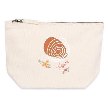 Flowers and Circles - Canvas Zip Pouch 12 x 13 cm - nature - Front
