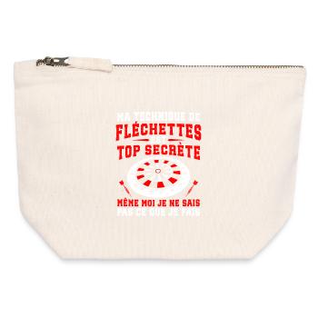 ma technique de fléchettes  - Pochette zippée en toile 12 x 13 cm - blanc naturel - Devant