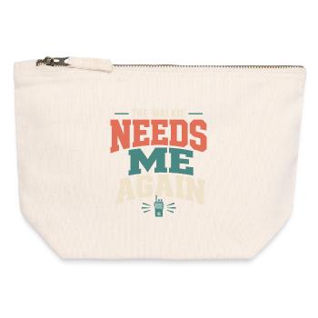 Head of the daycare center, head of the preschool - Canvas Zip Pouch 12 x 13 cm - nature - Front