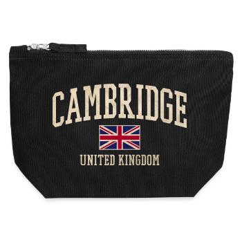 Cambridge UK Vintage Flag Banner - Canvas Zip Pouch 12 x 13 cm - black - Front