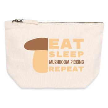 Eat, sleep, mushroom picking, repeat - Canvas Zip Pouch 12 x 13 cm - nature - Front