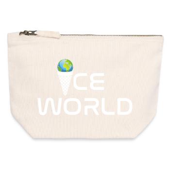 Monde de glace - Pochette zippée en toile 12 x 13 cm - blanc naturel - Devant