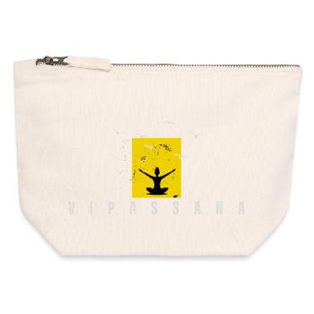 Vipassana Meditation - Canvas Zip Pouch 12 x 13 cm - nature - Front