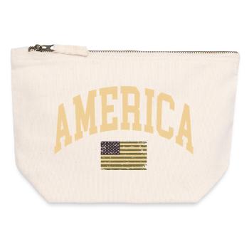 America Camouflage Flag - Canvas Zip Pouch 12 x 13 cm - nature - Front