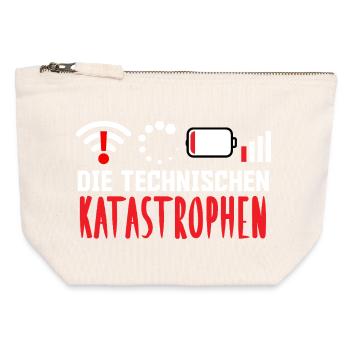 Nerd Computer THE TECHNICAL CATASTROPHES FUNNY - Canvas Zip Pouch 12 x 13 cm - nature - Front