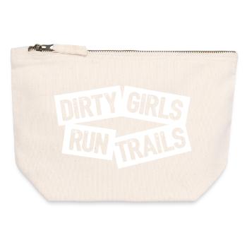 Les filles sales courent sur les sentiers - Pochette zippée en toile 12 x 13 cm - blanc naturel - Devant