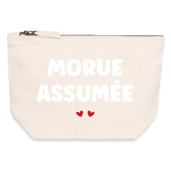 Morue Assumée - Pochette zippée en toile 12 x 13 cm - blanc naturel - Devant