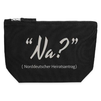 Norddeutscher Heiratsantrag Na? - Canvas Reißverschluss-Täschchen (12 x 13 cm) - Schwarz - Vorne