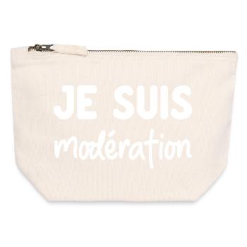 Je suis Moderation - humor duo aperitif - Canvas Zip Pouch 12 x 13 cm - nature - Front