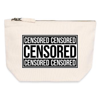 Censored Zensiert Lustig Statement Freiheit Logo - Canvas Reißverschluss-Täschchen (12 x 13 cm) - Naturweiß - Vorne