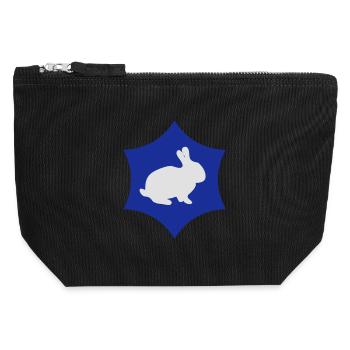 Rabbit logo - Canvas Zip Pouch 12 x 13 cm - black - Front