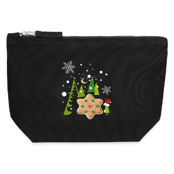 Advent, Pfefferkuchen, Kekse - Canvas Reißverschluss-Täschchen (12 x 13 cm) - Schwarz - Vorne