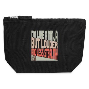 Comme un ninja - Pochette zippée en toile 12 x 13 cm - noir - Devant