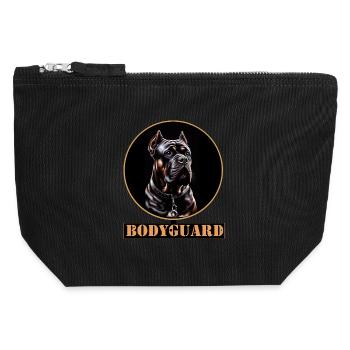 Bodyguard Cane Corso Portrait - Canvas Reißverschluss-Täschchen (12 x 13 cm) - Schwarz - Vorne