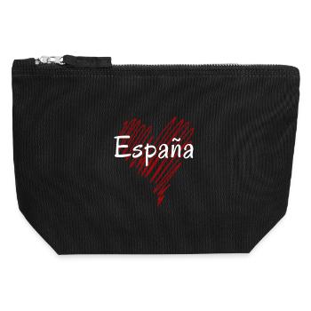 Ich liebe Spanien, spanischen Stolz - Canvas Reißverschluss-Täschchen (12 x 13 cm) - Schwarz - Vorne