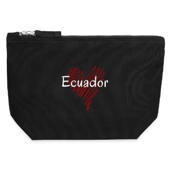 Ich liebe Ecuador, ecuadorianischer Stolz - Canvas Reißverschluss-Täschchen (12 x 13 cm) - Schwarz - Vorne