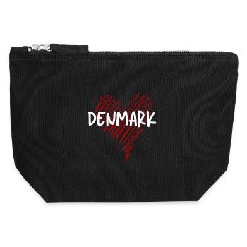 I love Denmark, proud Dane - Canvas Zip Pouch 12 x 13 cm - black - Front