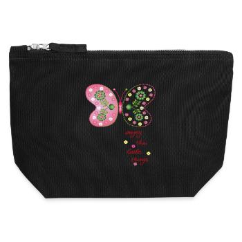 enjoy the little things - Canvas Zip Pouch 12 x 13 cm - black - Front