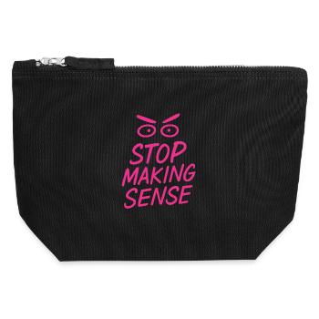 „Stop Making Sense – Sarkasmus-Shirt mit Aussage“ - Canvas Reißverschluss-Täschchen (12 x 13 cm) - Schwarz - Vorne