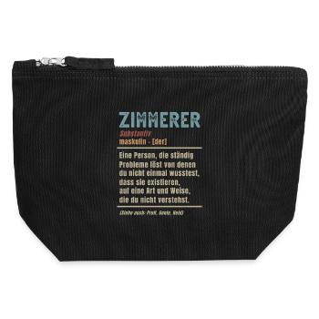 Zimmerer Bedeutung Definition Zimmermann - Canvas Reißverschluss-Täschchen (12 x 13 cm) - Schwarz - Vorne