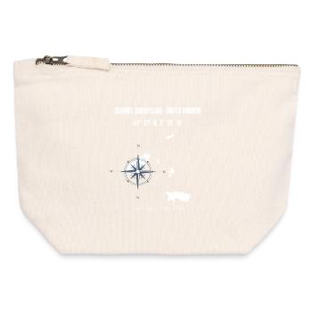 Conception de la carte des îles Anglo-Normandes - Pochette zippée en toile 12 x 13 cm - blanc naturel - Devant
