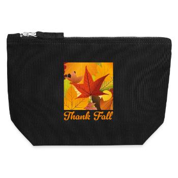 Thank Fall - Canvas Zip Pouch 12 x 13 cm - black - Front