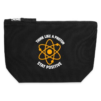 Graphique de l’atome de pensée positive de proton - Pochette zippée en toile 12 x 13 cm - noir - Devant