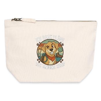 I have plans with my dog - Canvas Zip Pouch 12 x 13 cm - nature - Front