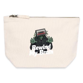 Rewind My Brain Zombie Illustration - Canvas Zip Pouch 12 x 13 cm - nature - Front