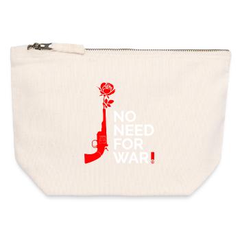 Pas de guerre - Pochette zippée en toile 12 x 13 cm - blanc naturel - Devant