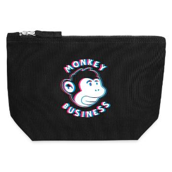 Monkey Business 3D - Art urbain graffiti Affe - Pochette zippée en toile 12 x 13 cm - noir - Devant