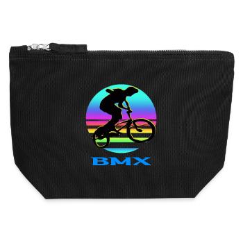 Vélo BMX - Pochette zippée en toile 12 x 13 cm - noir - Devant