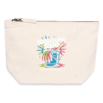 Funny Cleaning Design - Canvas Zip Pouch 12 x 13 cm - nature - Front