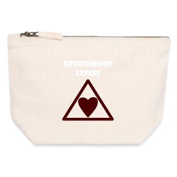 Relationship expert in the triangle - Canvas Zip Pouch 12 x 13 cm - nature - Front